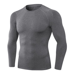 Lulu Same Style Men Fall and Winter New Arrival Sports Long Sleeves Outdoor Running Tight Training T-shirt High Elastic Quick-Drying Fitness