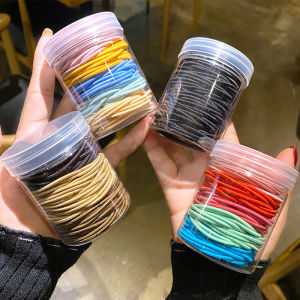 ยางยืดผมแบบหนา 100 ชิ้น ยางยืดผมสำหรับผู้หญิง ยางยืดผมทรงกลม ยางยืดผมสีกลางๆ ยางยืดผมแบบยืดหยุ่นสูง ยางยืดผมแบบทนทาน