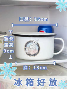 Enameled Pig Oil Jar Kitchen Storage Container with Spoon Home Use Seasoning Can High Temperature Resistant Meat Oil Canister