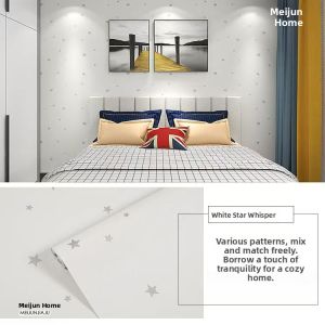 High End Self Adhesive Wall Paper Thickened PVC Waterproof Simple European Solid Color Warm Bedroom Wall Sticker Decoration