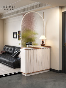 Weimei | Custom Antique-Cream Real Wood Entryway Shoe Cabinet