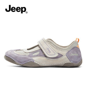 Jeep | Jeep Mary Jane Womens Shoes 2025 New Sporty Sandals Thick Bottom Magic Tape Ballet Style Slip-On City Walk Beach Casual Shoes