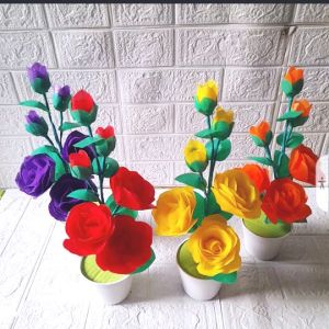 [Bunga Hias Plastik dari Kresek] Bunga Mawar Warna Warni artificial Bunga mawar Dekorasi Rumah Bunga Plastik dari Kresek