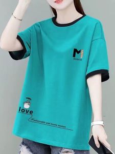 QIAOXIZI | Cotton Big Size Short Sleeve Womens T-Shirt