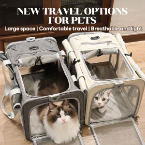 Travel Backpack for Cats and Dogs Large Capacity Expandable for Multi-Pet Use