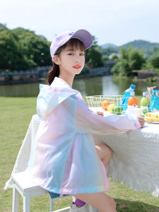 Girls Summer Lightweight Ice Silk Sun Protection Clothes Breathable Childrens Air Conditioning Shirt Medium And Large Childrens Summer Outfit Trendy