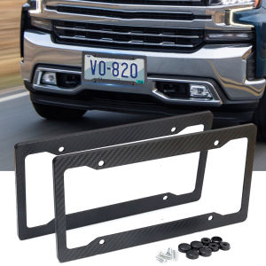 Car License Plate Frame ABS Carbon Fiber Plate Bracket