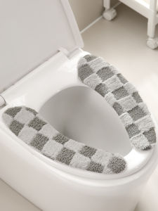 Thickened Plush Toilet Seat Cover Adhesive FaLeClean Toilet Mat Home Use Winter Warm Bathing Room Cleaning Tool Non-Disposable