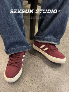 Retro Casual Mens Deqin Shoes High Street Style Versatile Flat Heel Wear Resistant Rubber Bottom Pure Color Spring Autumn