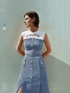 Vero Moda | Đầm Đắp Bổ Denim Cổ Tròn Mới Hè