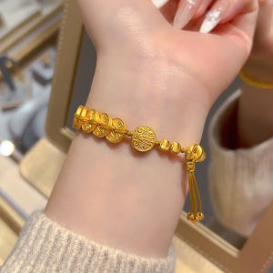 Retro Chinese Style Half Bracelet Sand Gold Wudi Caijin Bracelet Weaving Luxury Light Fashion Jewelry Accessories for Women