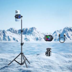 JIAHUACAI | Live Streaming Smartphone Cooler With Stand LED Light Integrated Semiconductor Cooling Super Quiet Heat Spreader