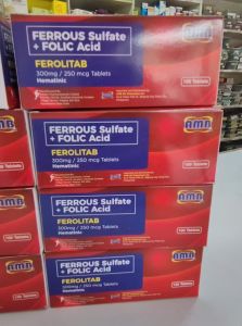 FERROLIC / FEROLITAB Ferrous Sulfate + Folic Acid 100 Tablets