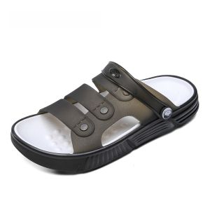 NB CROSS | NB Cross Mens Summer Open-Toe Slippers Beachwear Waterproof Sandals Casual Plastic Slip-On Shoes Breathable Flat Heel