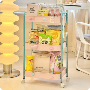 Home Mobile Storage Rack for Living Room and Study Snack and Miscellaneous Items