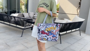 TY1500 Tote Bag Kanvas Wanita Korea Tas Bahu Tas Kuliah Tas Kuliah Dan Hangout Simple