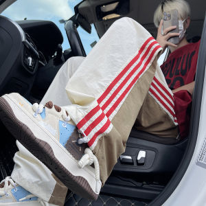 กางเกงกีฬาผ้าลูกไม้กันน้ำทรงหลวมสำหรับฤดูร้อน ทรงหลวม ทรงขาตรง กางเกงขายาวทรงบาง สำหรับผู้ชายและผู้หญิง