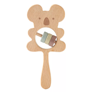 Baby Toys Beech Wooden Koala Baby Rattle Handbells Teether Owl Montessori Toy Baby Accessories 1pc