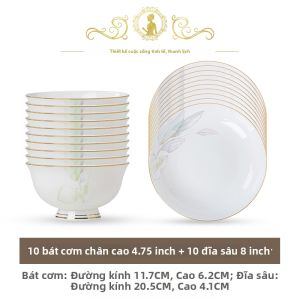 mornenjoy | Bộ Bát Đĩa Sứ Cao Cấp Quà Tặng Gia Đình