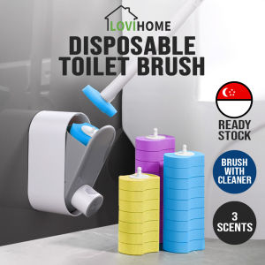 Disposable Toilet Brush With Cleaner Toilet Bowl Scrub With Cleaning Detergent & Storage Holder Bathroom Clean Scrubber