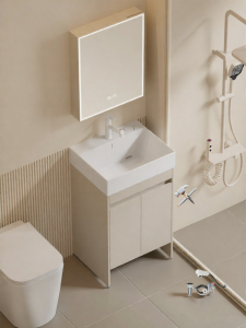 NIUNAISI | Deep Sink Aluminum Sweeping Robot Dual-use Bathroom Cabinet
