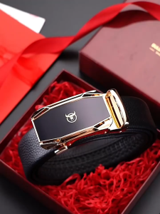 Thắt lưng nam da bò nguyên chất mặt khóa tự động hợp kim cao cấp