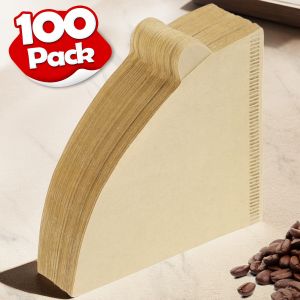 Cone Coffee Filters Size 01/02 100 Count 1-2/1-4 Cups Unbleached V01/V02 Disposable Coffee Filter Paper