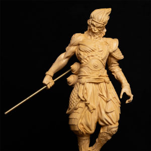 Divine Monkey statue a wooden home decor collectible of the Battle God Buddha Sun Wukong symbolizing strength courage and wisdom perfect for adding a touch of Chinese mythology and spirituality to your space