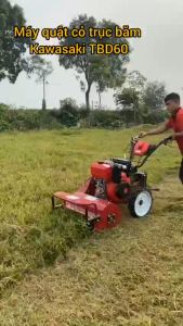 Máy cắt cỏ trục băm kawasaki chạy dầu đề nổ 12 mã lực