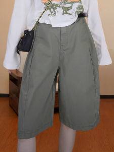 Shalldoer | American Retro Tailored Wide Leg Five-Quarter Casual Pants Womens New 2025 Lightweight Breathable Workwear Trousers