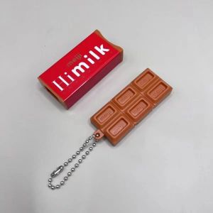 Bandai | Bandai Hot Japanese Style Simulated Meiji Chocolate Fidget Toy Stress Relief Keychain Bendable Snap Pendant Creative Gifts toys
