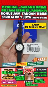 CASIO ORIGINAL - CASIO LQ-139BMV-1BLDF - WOMEN - Black White - Strap Resin - Jam dunia JD18ST # Jam Tangan Wanita Cewek Anti Air Digital Analog + CASIO LQ 139BMV 1B LQ-139BMV 139 BMV LQ139 LQ-139 LQ139BMV LQ-139BMV-1B $ WR0 STR KC7 HT7