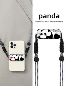 Cute Cartoon Panda Phone Clip Womens Crossbody Adjustable Strap Anti-Loss Money Bag Mobile Phone Accessories EISOYO