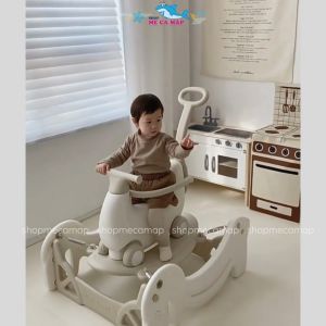 Ngựa Bập Bênh Đa Năng Cao Cấp Pakey Set Xe Chòi Chân Xe Đẩy Thú Nhún Cho Bé Màu Sắc Sang Trọng Chịu Tải 80Kg- Banana
