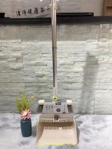 Meticulous Home Premium Broom And Dustpan Set Combination Foldable Soft Bristle Broom Non-stick Hair for Household Use