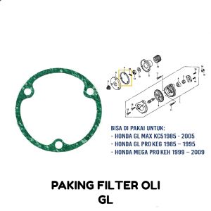 Paking Filter Oli GL Pro - Gasket Packing Perpak Filter Oil Pomp Pump Cap Rotor Pompa Oli Honda GL Max Megapro Lama Mega Pro Primus