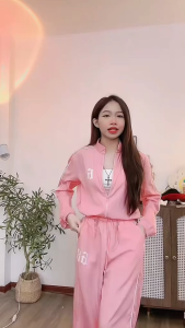 DX_ Set đồ nữ đi chơi set thể thao nữ set áo croptop số tay dài dây rút Dù Gió mix quần dài