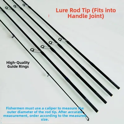 Carbon Fiber Lure Rod Tip Section Hollow One Piece Fishing Rod Accessory Lightweight Portable for Ocean River Lake Fishing