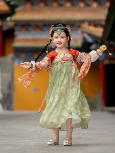 Cute Wushan Hanfu Girls Spring Autumn New Style Fairy Princess Dress Traditional Chinese Costume Childrens Clothing