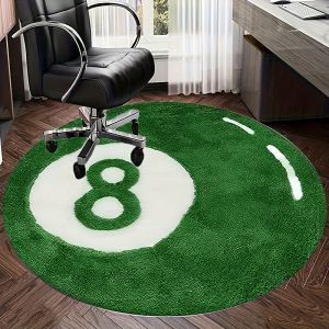 VIKAMA Vibrant Green No. 8 Ball Carpet Noise-Reducing Anti-Slip Living Room Sofa Mat Study Office Carpet Home Décor