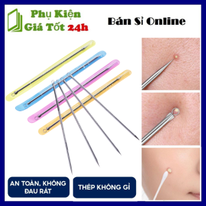 COMBO 10 Cây Nặn Mụn Đầu Đen Mụn Trứng Cá 2 Đầu Từ Thép INOX Không Gỉ Tiện Lợi Dài 8.5CM