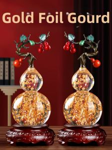 WEIZHEN | Gold Leaf Crystal Decorative Gourd