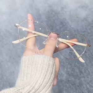 WDS Kacamata Hitam Anti Blue Light Anti Radiasi Blue Ray Gaya Korea Bahan Metal Bentuk Bulat Oval untuk Pria dan Wanita