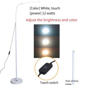 LED Floor Lamp Stand Shade With Flexible Swing ArmDimmable3-wayStand Light Adjust the brightness and color