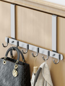 No-Drill Stainless Steel Door Back Hanger Rack for Towel And Clothes Storage Bathroom Organization Wall Mounted Hooks