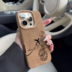 Fashion Creative Airplane Stamp Pattern Non-slip Phone Case For iPhone 17 16 15 14 13 12 11 Pro Max 16 15 14 Pro 17Air XR Cover