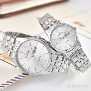 Jam Tangan Pasangan Anti Air SC-8036-1-GL-TH & Stainless Steel Band