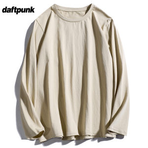 Spring Street Style Loose Fit Long Sleeve Pure Cotton T-Shirt Womens Inner Wear Casual Sporty round Neck Top for Students