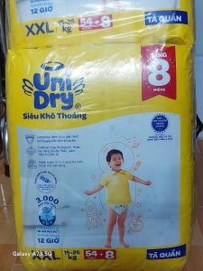 [Freeship] Tã quần em bé Unidry XXL54 kèm thêm 8 miếng Lm hoặc khăn ướt tùy đợt size XXL54 +8mieng (15kg đến 25kg) đã có tại shoptuongvy