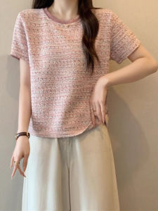 WANGGONGZHU | Plus Size Pink Short Sleeve T-Shirt Women Summer New Style Slimming Casual Beautiful Korean Version Versatile Standard Fit Tee